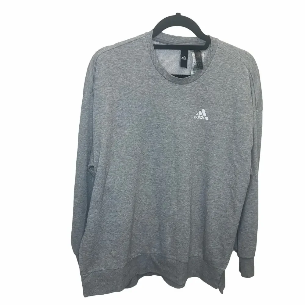 Adidas Gray Split Hem Crew Sweatshirt Size Medium - Picture 1 of 11